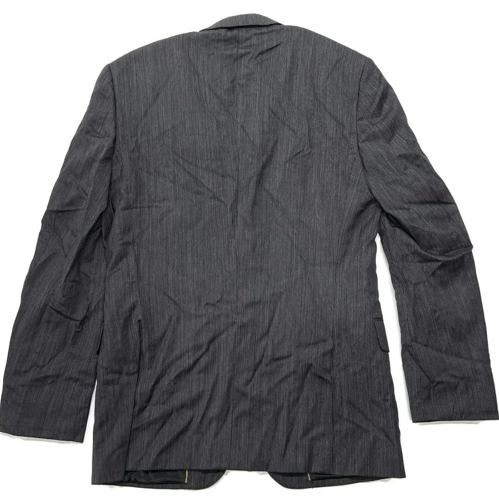 BCBG Attitude Sport Coat Suit Jacket‎ Blazer 38R Gray Striped Wool Avalon Men
